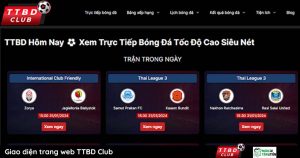 giao dien trang web thể thao